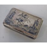 A RUSSIAN SILVER AND NIELLO BOX, STAMPED 84, ASSAY MASTER ANDREI KOVALSKY, FYEDOR MAKSOMOV MOSCOW,