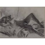 Robert Broadley (South African 1908-1988) SLEEPING NUDE signed and dated 79 charcoal over pen on