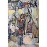 May (Mary Ellen) Hillhouse (South African 1908-1989) COURTYARD signed, dated 60 and inscribed with