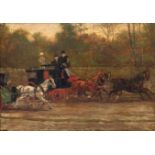 James Pollard (British 1792 --1867) HORSE AND COACH signed, a plaque adhered to the frame bears