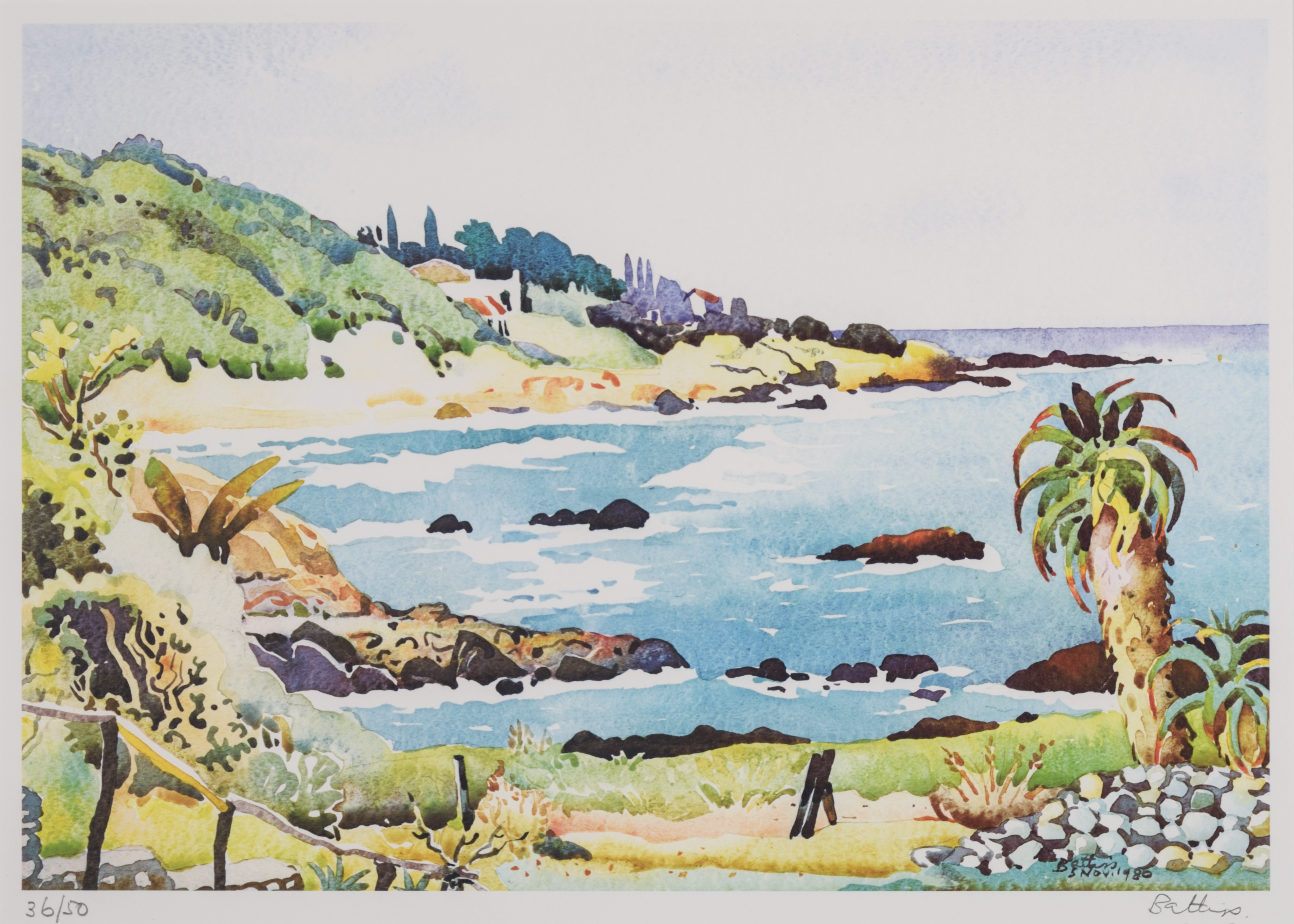 Walter Whall Battiss (South African 1906-1982) APPROACH TO KIMBERLEY; GAIKA'S KOP; ISLAND SCENE; - Bild 6 aus 7