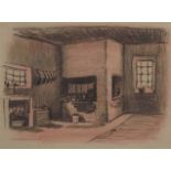 Nerine Desmond (South African 1908-1993) INTERIOR signed and dated 1943 charcoal on paper 36 by 48cm