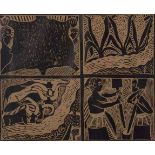 John Ndevasia Muafangejo (Namibian 1943-1987) VALUE OF WATER linocut, signed, dated 1972, numbered