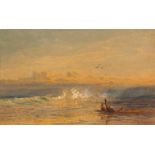 John Mogford (Brittish 1821-1885) SEASCAPE signed watercolour on paper 21,5 by 35,5cm