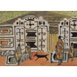 Alfred Frederic Krenz (South African 1899-1980) BASUTO FIGURES signed watercolour on paper