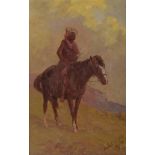 Allerley (Joe) Glossop (South African 1870-1955) HORSE AND RIDER signed and dated 1916 oil on
