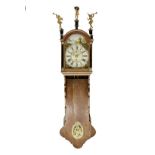 A DUTCH OAK STAARTKLOK, CIRCA 1790 BUYERS ARE ADVISED THAT A SERVICE IS RECOMMENDED FOR CLOCKS