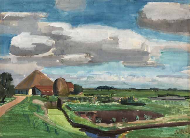 Alfred Frederic Krenz (South African 1899-1980) DUTCH LANDSCAPE, HAARLEM signed and dated 1935;