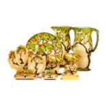 A GROUP OF ELEVEN CARLTONWARE 'DAY OAK' PATTERN WARES, 1930s comprising: a pair of large pitchers, a