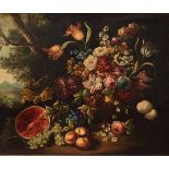 In the Manner of Jan-Baptiste Bosschaert (Belgian 1667-1746) STILL LIFE WITH FLOWERS AND FRUIT a