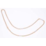 AN 18CT GOLD NECKLACE composed of rolled curb-link chain with elongated curb-link spacers, impressed