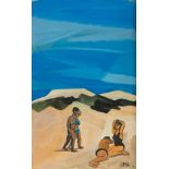 Peter Clarke (South African 1929-2014) BATHERS AND DUNES signed, dated 21.9.1966; inscribed with the