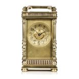 A FRENCH BRASS EIGHT-DAY CARRIAGE CLOCK, CIRCA 1880 BUYERS ARE ADVISED THAT A SERVICE IS RECOMMENDED
