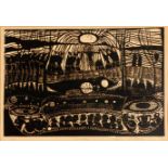 Dan (Daniel Sefudi) Rakgoathe (South African 1937-2004) FUNDUDZI linocut, signed, dated 1975,