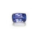 AN UNMOUNTED CUSHION-CUT TANZANITE weighing 2.541cts Accompanied by an EGL Tanzanite Report, no.