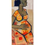 Peter Clarke (South African 1929-2014) PREGNANT WOMAN signed, dated 24.5.1967; inscribed with the