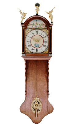 A DUTCH OAK STAARTKLOK, CIRCA 1820 BUYERS ARE ADVISED THAT A SERVICE IS RECOMMENDED FOR CLOCKS