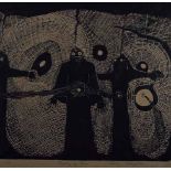 Dan (Daniel Sefudi) Rakgoathe (South African 1937-2004) MYSTERY OF TIME linocut, signed, dated 1974,