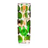 A ŠKRDLOVICÉ GLASS WORKS VASE DESIGNED BY PROF JAROSLAV SVOBODA, 1972 with green and peach-