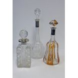 A VICTORIAN SILVER-MOUNTED CLEAR CUT-GLASS DECANTER AND STOPPER, INDECIPHERABLE MAKER’S MARK,