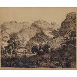 Tinus (Marthinus Johannes) de Jongh (South African 1885-1942) SEWEWEEKSPOORT etching, signed and