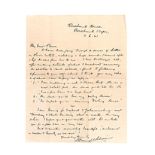 CRONWRIGHT SCHREINER, S.C. LETTER TO BESSIE REITZ ABOUT THE DESTRUCTION OF LITERARY DOCUMENTS OF HIS