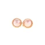 A PAIR OF MABÉ PEARL EAR STUDS each centred with a mabé pearl approximately 1,4cm in diameter,