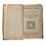 de Brunes, J. NIEUWE WYN IN OUDE LE'ER - ZACKEN Middelburgh: Zacharius Roman, 1636 First edition.