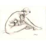 François Krige (South African 1913-1994) NUDE STUDY signed charcoal on paper 32 by 44cm