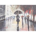 Nasim Shams Bijari (Iranian 1981-) LONDON RAINY DAY signed watercolour on paper 21,5 by 29,5cm