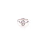 A ROSE-CUT DIAMOND RING centred with an oval rose-cut diamond weighing approximately 0.55cts, the