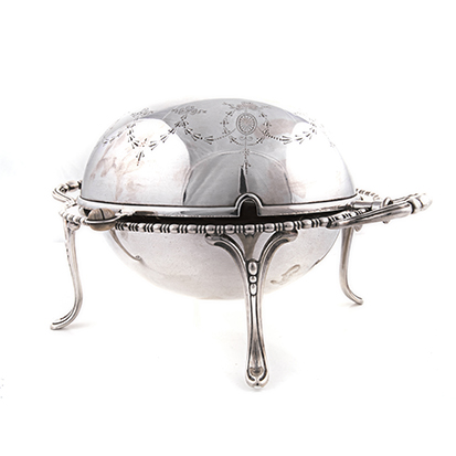 AN IRISH ELECTROPLATE REVOLVING BREAKFAST DISH, SHARMAND NEILL, BELFAST, EARLY 20TH CENTURY NOT