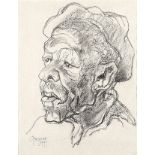 Gregoire Johannes Boonzaier (South African 1909-2005) OU GRIEKWA signed and dated 1997 charcoal on