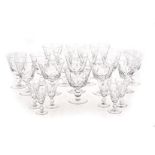 A PART SUITE OF STUART CUT-CRYSTAL ‘GLENGARRY’ PATTERN DRINKING GLASSES, 20TH CENTURY comprising: 10
