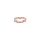 A FULL DIAMOND ETERNITY RING the two centre rows and sides set with round brilliant-cut diamonds