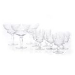 A MISCELLANEOUS GROUP OF GLASSWARE, 20TH CENTURY comprising: 6 Stuart cut-crystal 'Imperial' pattern