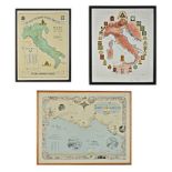 Various ILLUSTRATED MAPS OF THE NORTH AFRICAN CAMPAIGN AND ITALIAN CAMPAGN OF THE SECOND WORLD WAR