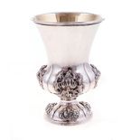 A 19TH CENTURY SWEDISH SILVER GOBLET, MAKER'S MARK L. L. & C, 1856 the lower half of the bulbous