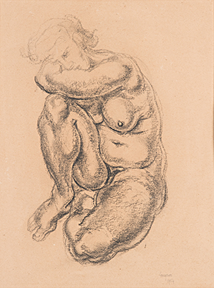 Gregoire Johannes Boonzaier (South African 1909-2005) SITTING NUDE signed and dated 1954 pencil on