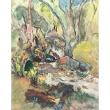 Alice Tennant (South African 1890-1976) FOREST STREAM signed mixed media on paper 34 by 28cm