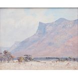 Willem Hermanus Coetzer (South African 1900-1983) MOUNTAINOUS LANDSCAPE signed and dated 51 oil on