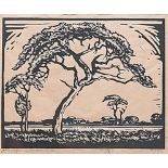 Jacob Hendrik Pierneef (South African 1886-1957) JACKDORING (NILANT 89) linocut, signed,