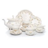 A ROYAL ALBERT ‘BRONTE’ PATTERN PART TEA SERVICE, 1981 – 1989 each printed with a band of yellow