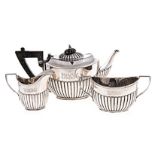 A LATE VICTORIAN SILVER BACHELOR'S TEA SERVICE, FORDHAM & FAULKNER, SHEFFIELD, 1897 each part