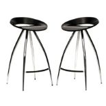 A PAIR OF TECNOTUBI LYRA BAR STOOLS DESIGNED IN 1994 BY DESIGN GROUP ITALIA FOR MAGIS each black