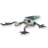 TIM COTTERILL (1950-): AN ENAMELLED BRONZE FIGURE OF A FROG 'RUNT', 1992 number 2154 of a limited