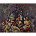 George Enslin (South African 1919-1972) STILL LIFE WITH FRUIT signed and dated '60 oil on board 60