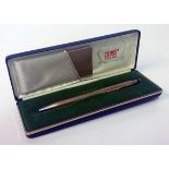 A CASED 14CT GOLD BALLPOINT PEN, CROSS, AMERICA impressed 14K, CROSS, 14K-GOLD, MADE IN USA,