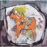 Nina Campbell-Quine (South African 1911-) ORANGE HORSE signed and dated 58; inscribed with the