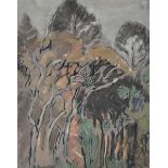 Alice Tennant (South African 1890-1976) AUTUMN FOREST signed mixed media on paper 47 by 37cm